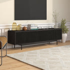 Hudson&Canal - Meuble TV Whitman pour téléviseurs jusqu'à 75" - Grain noir-Dimensions du produit : 15,5" L x 70" l x 20" H