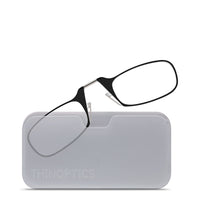 ThinOptics 1.5 Noir Lecteur avec Pod Blanc Universel - Noir-Le produit comprend les lunettes de lecture ThinOptics et l'étui universel avec un adhésif sans résidu à coller sur votre téléphone / étui ou toute autre surface dure et plate