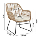 Manhattan Comfort - Ensemble de conversation moderne Antibes pour patio, 4 personnes, avec table basse - beige et crème - ensemble de 4-Coussins amovibles avec fermeture éclair Fabriqués en tissu imperméable de haute qualité Tissu lavable