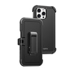 TUFF8 - iPhone 16 Pro -  Impact+ Coque de protection trois couches avec étui-Le support rotatif à 360 degrés sert également de poignée de téléphone pour permettre une expérience de visionnage confortable et un moyen sécurisé de tenir votre appareil