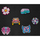 Merangue - Charms6 pièces Petit format - Fleurs - Paquet de 6-Idéal pour décorer des sacs, des porte-clés et des projets créatifs