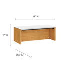 Modway - Kinetic Support mural de 38" Bureau - White Natural-Compartiment de gestion des câbles rabattables