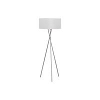 Monarch Specialties - Luminaire - 62 po H Lampadaire - Métal Nickelé - Abat-Jour Gris - Contemporain-Ce lampadaire contemporain de 62 pouces de haut, doté d'un élégant trépied en métal nickelé épuré et d'un abat-jour en tissu gris, ajoute une touche d'élégance moderne dans un salon, une chambre à coucher ou un bureau