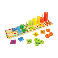 Bigjigs Toys - Puzzle Apprendre à compter-Associez les cases numérotées aux points sur la base du puzzle.