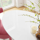 Modway - Lippa Ovale de 48 po Bois Table à manger, Blanc-Sièges 4