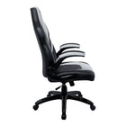Emerge - Fauteuil de jeu en cuir reconstitué Vortex de la gamme - noir et blanc-Le fauteuil est doté d’un soutien lombaire, d’un siège à hauteur réglable et d’un basculement réglable et verrouillable pour un soutien personnalisé