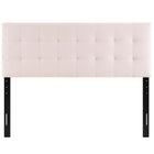 Modway - Lily Biscuit Touffé Performance Velvet Tête de lit Queen, Rose-Hauteur ajustable de 45 » à 52,5 »
