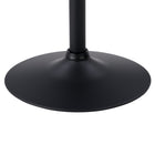 CorLiving - Table de salle à manger à piédestal réglable - Ronde - Noir-Base en acier enduit de poudre noire