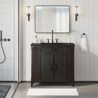 Modway - Steamforge 36" Vanette de salle de bain - Noir noir-Bassin d’évier en céramique