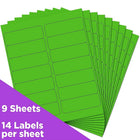 JAM Paper Étiquettes postales, 1 1/3 x 4 po, vert néon, 252/paquet-Vert néon