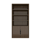 Manhattan Comfort - Rivington bibliothèque moderne à 4 étagères avec armoire 40" - Noyer-Bibliothèque moderne pour bureau à domicile, salon et rangement supplémentaire