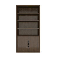 Manhattan Comfort - Rivington bibliothèque moderne à 4 étagères avec armoire 40" - Noyer-Bibliothèque moderne pour bureau à domicile, salon et rangement supplémentaire