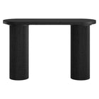 Hudson&Canal - Table console ovale cannelée Isa - 55 po l - Grain noir-La table est fabriquée en MDF et PVC de haute qualité avec une finition imitation bois