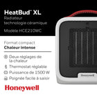 Honeywell - Radiateur céramique HeatBudMD XL, Blanc-BTU : 5 115 (élevé), 3 069 (faible)