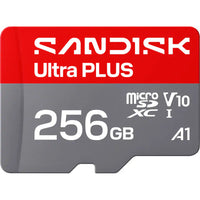 SanDisk - Carte microSD UHS-I Ultra Plus 256 Go-Classe de performance applicative A1 pour le chargement et l'exécution d'applications mobiles