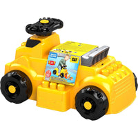 MEGA Bloks - CAT Véhicule porteur et construction-Comprend 1 Véhicule porteur Cat avec volant à rotation libre, 4 surfaces de construction et 10 gros blocs de construction conçus pour être durables