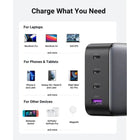 UGREEN - Chargeur Rapide 100W GaN - 3x USB-C/1x USB-A-Prises pliables.