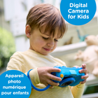 VTech - KidiZoom Camera Pix FX - Bleu - Bilingue-Ajoutez une touche créative à vos photos grâce à l’objectif rotatif pour des effets originaux, ainsi qu’à des outils créatifs et plus de 50 effets photo et effets vidéo