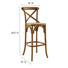 Modway - Gear Tabouret de bar - Noyer-Construction en bois d’orme