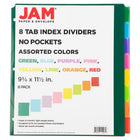 JAM Paper - Intercalaires en plastique - 8 onglets - paq./1-Onglets vierges pour l’étiquetage inclus avec chaque paquet.