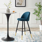 Modway - Cordial Tissu Tabourets de bar - Azure - Ensemble de 2-Jambes en métal noir mat