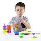 Guidecraft - Interlox Squares de 96 pièces-Explorez la symétrie par rapport à l’asymétrie, découvrez des combinaisons de couleurs et renforcez les compétences de conception, de structure et d’équilibre