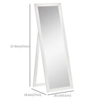 HOMCOM - Miroir pleine longueur - 20,1 po l x 57,9 po H - blanc-Assemblage facile requis 