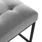 Modway - Privy Acier inoxydable noir Tissu rembourré Tabouret de comptoir - Noir Gris clair-Capacité de poids du banc : 331 lb