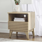 Modway - Render Table de chevet, Chêne-Stratifié lisse à grain de bois