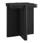 Hudson&Canal - Table d'appoint carrée Laguna de 51 cm de large, finition grain noir-Une version moderne d'un look rétro pour votre salon, votre bureau et plus encore