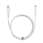 Basic Tech - Câble USB-C Tressé de 6 pi - Blanc-Comprend une sangle d'organisation