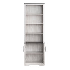 Prepac - Bibliothèque haute Rustic Ridge 79,75 po avec portes, cabinet de rangement avec portes et étagères - Blanc vieilli-Garantie de 5 ans: Tous les produits Prepac sont couverts par notre garantie limitée de 5 ans. Si votre produit arrive endommagé ou avec des pièces manquantes, contactez-nous pour obtenir des pièces de rechange sans frais