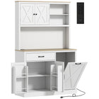 HOMCOM - Armoire 69 po avec station de chargement - blanc-Trois armoires, un grand tiroir et des étagères réglables permettent de ranger les essentiels du quotidien 