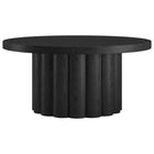 Hudson&Canal - Table basse ronde cannelée Olie - 32 po l - Grain noir-Un design contemporain d'inspiration scandinave pour votre salon, votre bureau et plus encore