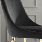 Modway - Viscount Accent moderne Performance Velvet Chaise à manger - Noir-Pieds en acier inoxydable doré