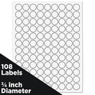 JAM Paper - Sceaux autocollants ronds - 3/4 po - blanc - paquet de 4-Taille : 3/4 po