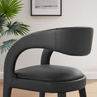 Modway - Pinnacle Cuir végane Chaise à manger Ensemble de 2 - Vinyle noir-Assemblée requise