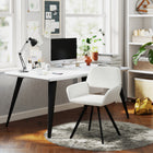 Homy Casa -  Bureau moderne 63 po L - Blanc marbré-Pieds métalliques avec pieds réglables pour stabilité sur toutes surfaces