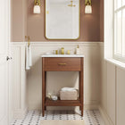 Modway - Zaire 24" Armoire de toilette de salle de bain (lavabo non inclus) - Noyer-Tir de poignée métallique