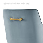 Modway - Discern Performance Velvet Tabouret de bar - Bleu clair-Capacité de poids du tabouret de bar : 330 lb