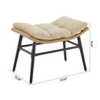 Manhattan Comfort - Ensemble de 6 fauteuils à bascule d'extérieur modernes Benson - Crème-Table basse avec verre trempé amovible