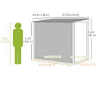 Outsunny - Abri de rangement extérieur 4 pi x 6 pi, avec fenêtre, avec 2 aérations, rangement d'outils-Le toit incliné empêche l'accumulation d'eau, protégeant la structure 
