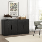 Manhattan Comfort - Buffet moderne Rivington 60" à 4 portes - Noir-Quatre niveaux spacieux offrent un généreux espace de rangement dissimulé pour le stockage de la salle à manger, l’organisation du salon ou la décoration de l’entrée