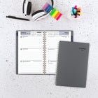 AT-A-GLANCE - Agenda hebdomadaire/mensuel traditionnel 2026 - 8 po H x 5 po l - gris - bilingue-Double reliure à spirale