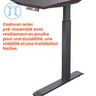 Motionwise - Bureau courbé ergonomique série M3 PRO Motionwise, 30 po x 60 po, électrique assis-debout, double moteurs - Noyer Américain-11