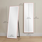 HOMCOM - Miroir pleine longueur led avec éclairage 3 couleurs - 21 po l x 64 po H - rose-Peut être utilisé en pose libre ou fixé au mur, offrant une installation polyvalente dans n’importe quelle pièce 
