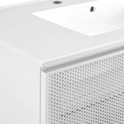 Modway - Calla 36" perforé Métal Vanette de salle de bain - Blanc blanc-8