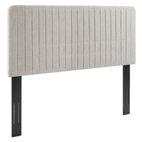 Modway - Milenna Chenal Touffé Tissu rembourré Tête de lit King/King de Californie, Flocons d’avoine-Tête de lit Channel Tufted King/California King