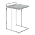 Monarch Specialties - 3639 Table D'Appoint - 25 po H/Gris Cimente/Metal Chrome-1