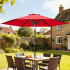 Outsunny - Parasol de patio avec 6 baleines - 7.5 pi - rouge bordeaux-Ajustez rapidement l’angle du parasol grâce à un simple bouton-poussoir